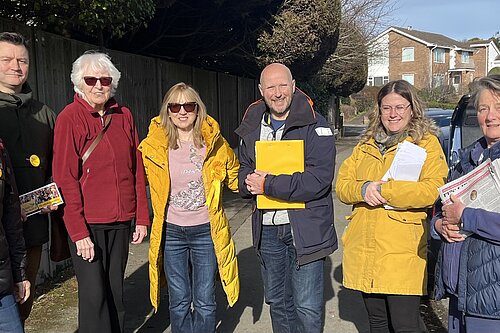 Campaign team delivering leaflets