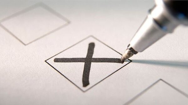 Ballot paper with a cross